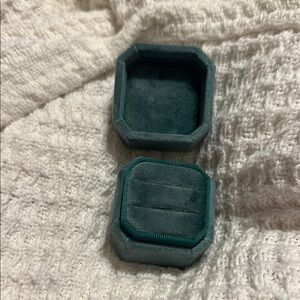 Teal Green Velvet Ring Box